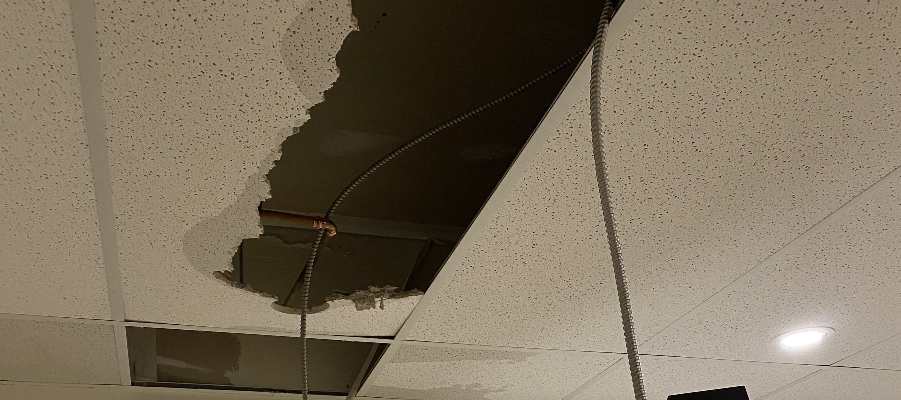 Demolition of flooded area